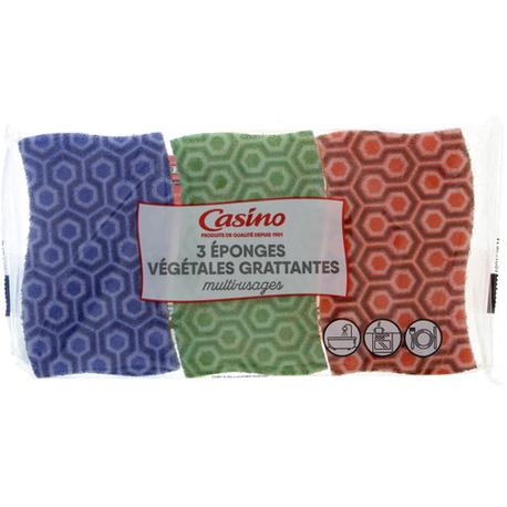 Casino 3 éponges végétales grattantes multi usage