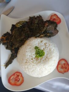 riz sauce feuilles manioc