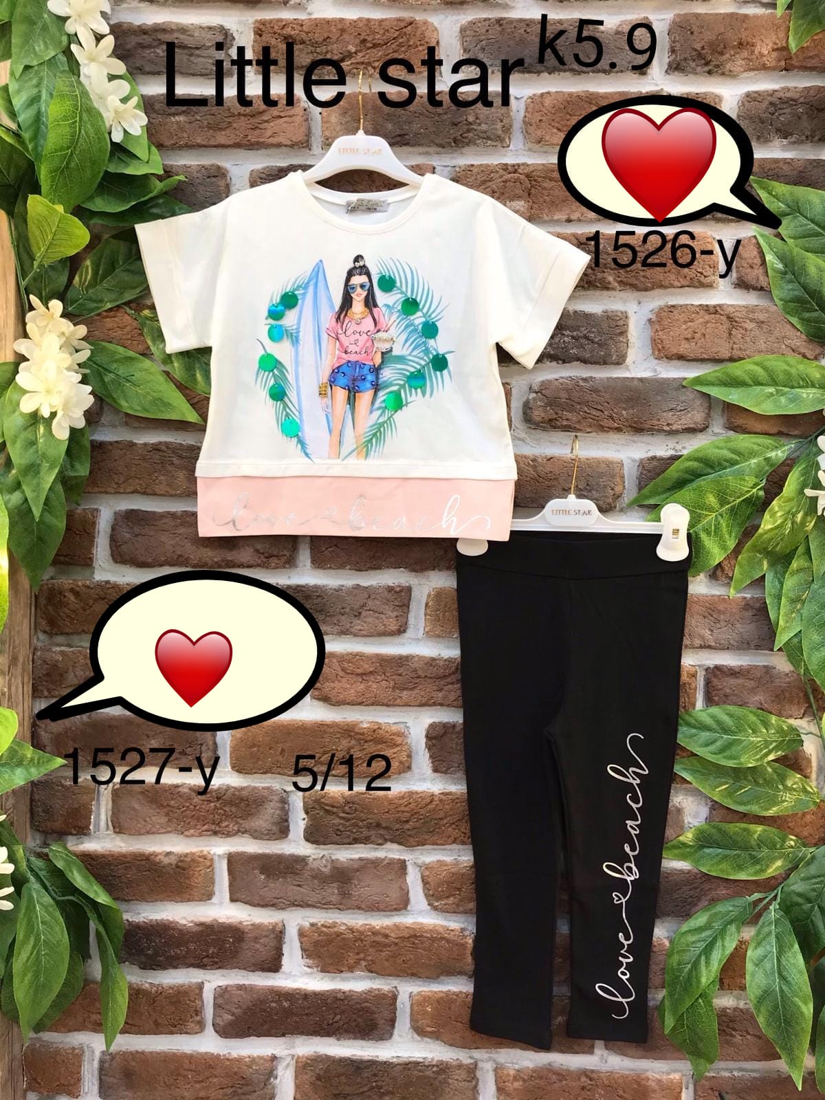 T-Short+Pantalon ensemble pour Fille