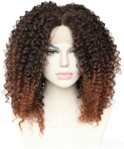 perruque synthetique long bouclé 2 tons lace fronta