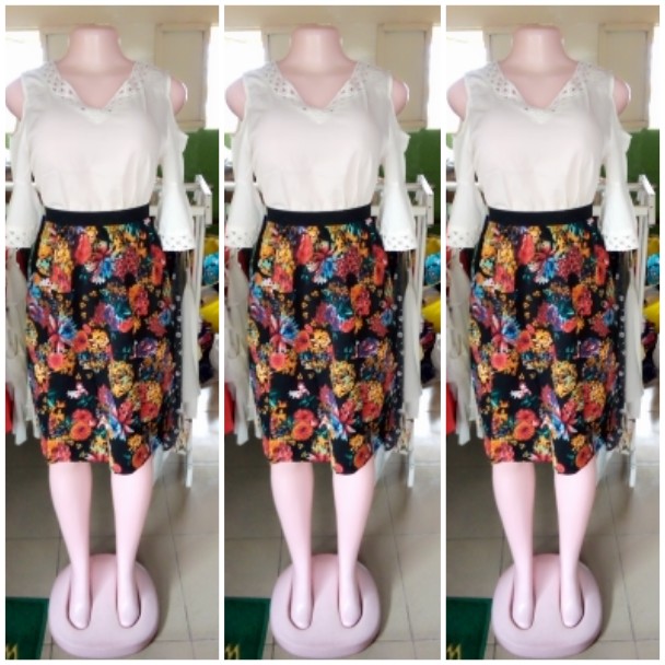 Jupe fleurie et corsage