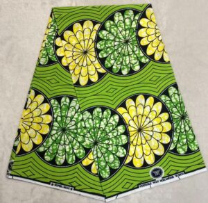 Pagne veritable wax hollandais vlisco vert dominant