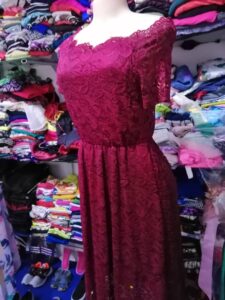 Robe filet rouge bordeaux