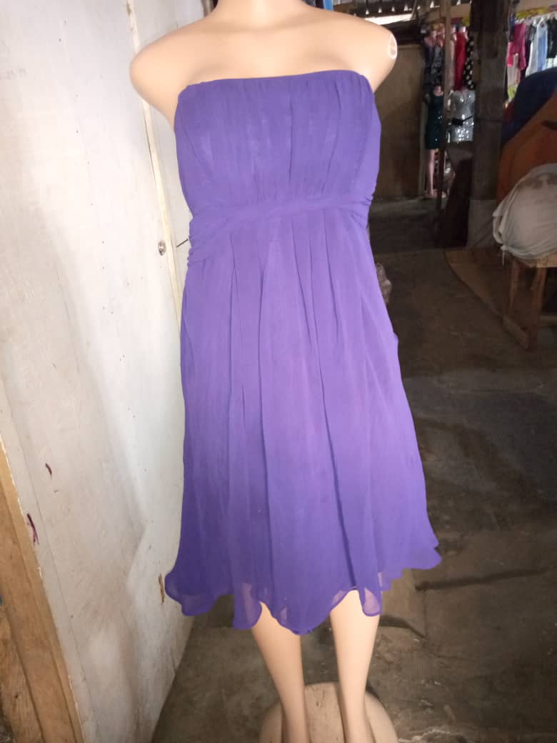 Robe sans bretelle violet
