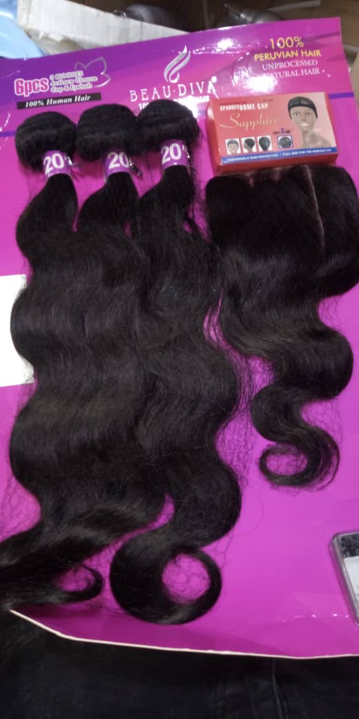 Tissage naturel longueur 20 avec closure