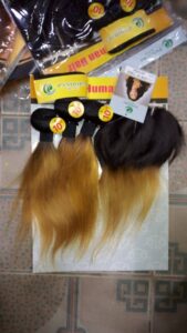 Tissage naturel or noir Longueur 10