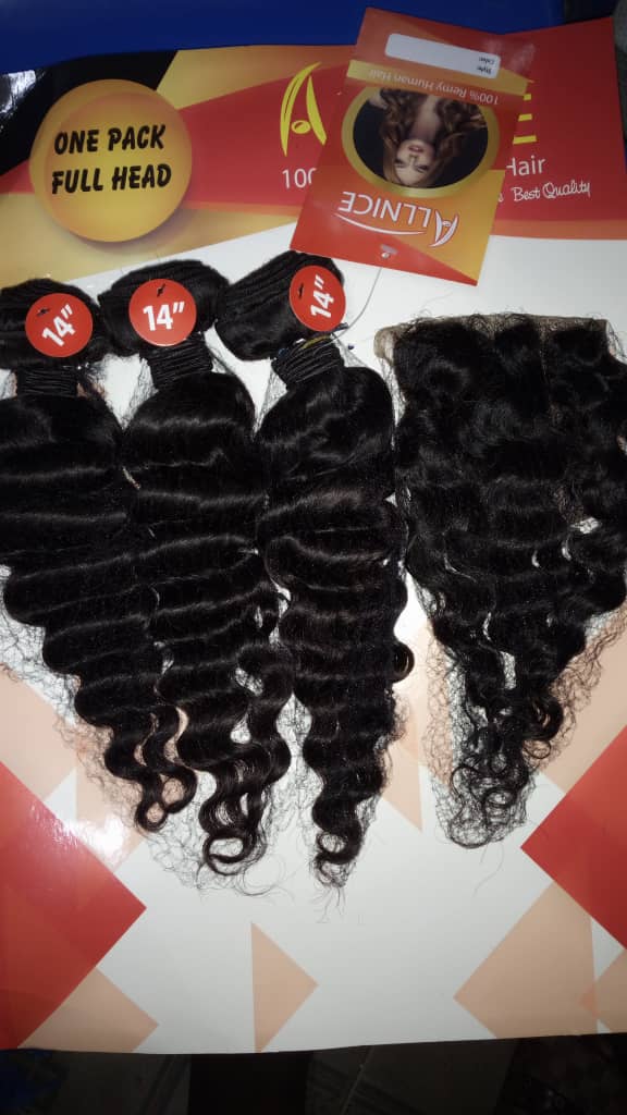 Tissage ondulé avec closure longueur 14