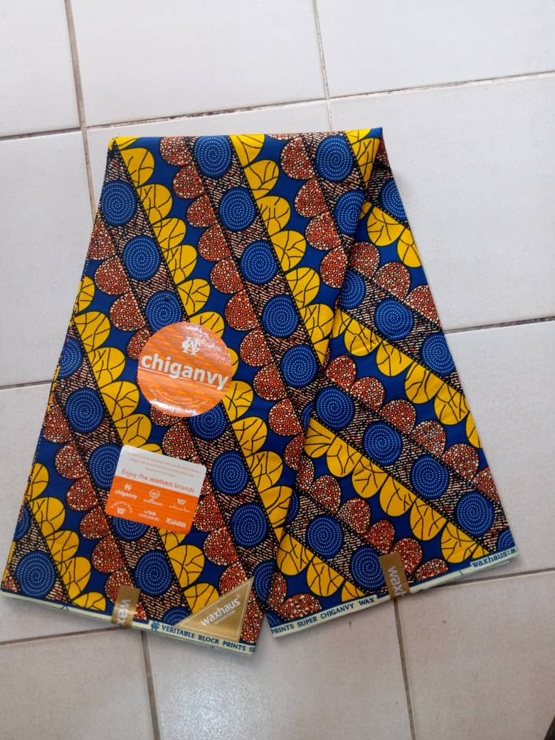 Pagne Chiganvi Bleu-jaune