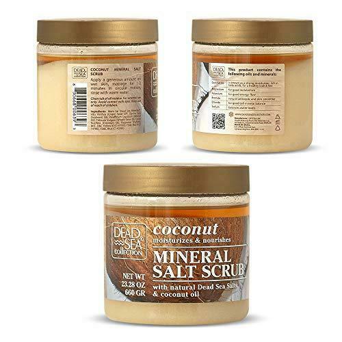 Dead Sea Salt Scrub & Coconut Oil 23.28 OZ, Gommage aux Sels Minéraux