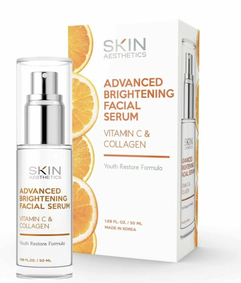 Skin Aesthetics Advanced Brightening Facial Serum Vitamin C & Collagen 1.69 oz