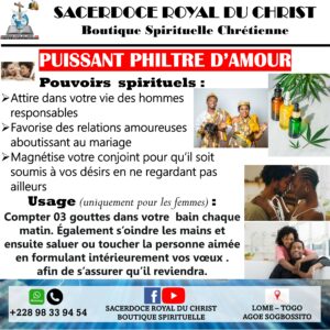 PUISSANT PHILTRE D’AMOUR