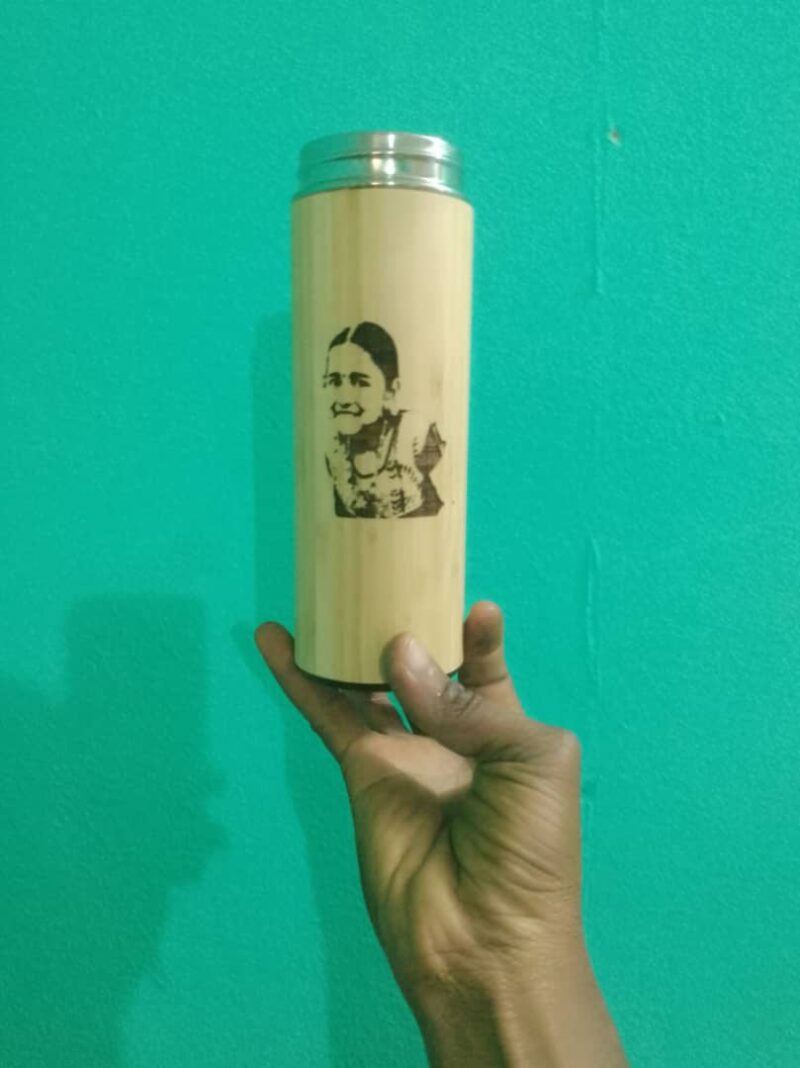 Gourde avec Photo de la personne personnalisé en bois