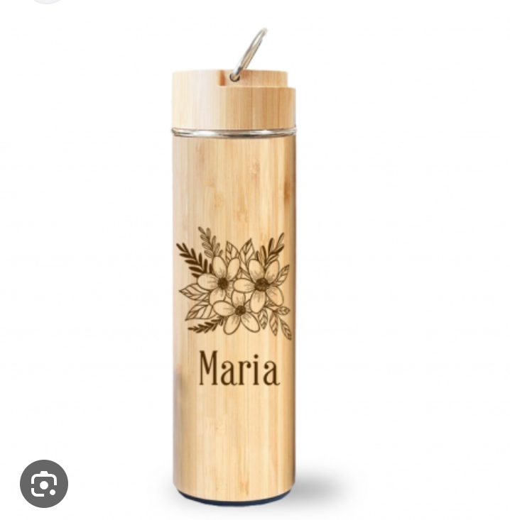 Gourde en bois personnalisée avec fleure