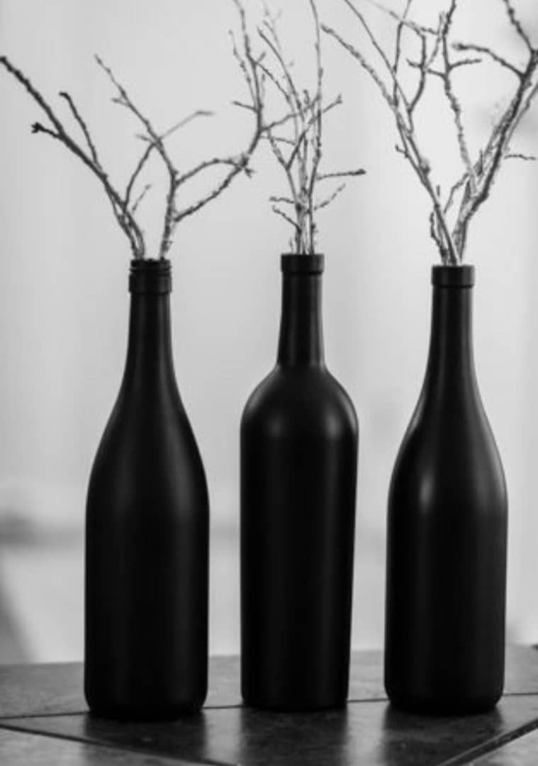 VASE DECORATIF COULEUR NOIRE