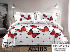 DRAPS 3 PLACES PAPILLON ROUGE