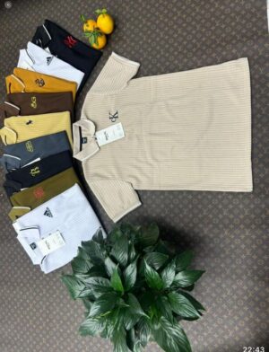 POLO MAILLE TROUEE COL COTELE BRODE