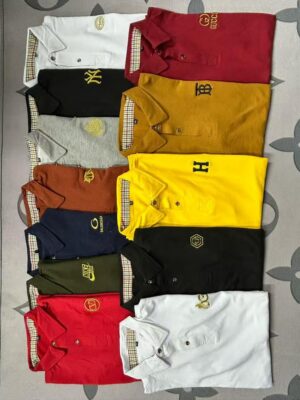 POLO COL CLASSIQUE BRODE INTERIEUR CARREAUX