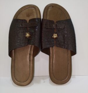 CLAQUETTE HOMME MOTIF CROCO VERSACE CAFÉ