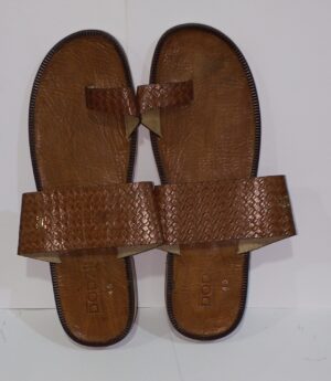 SANDALE HOMME CUIR TRESSÉ MARRON