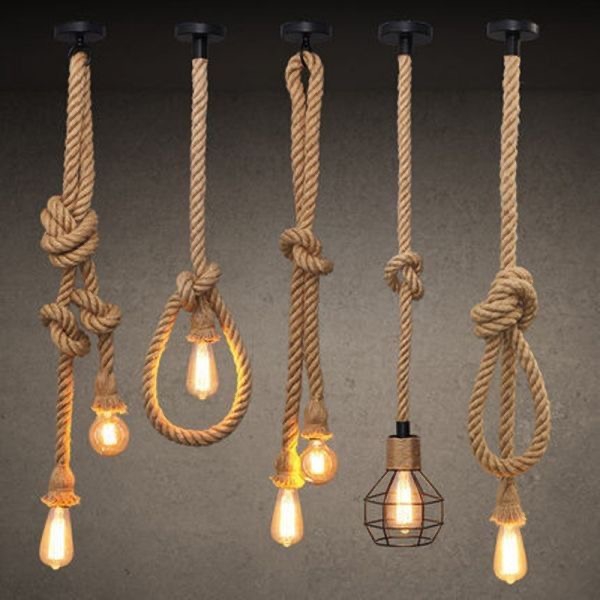 Luminaires en corde de jute