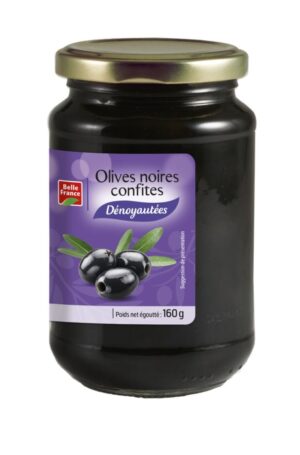 OLIVES NOIR CONFITES DENOYAUTEES 160G BELLE FRANCE
