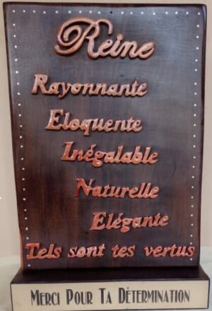 Sculpture d'Art Tableau Rectangle Noir