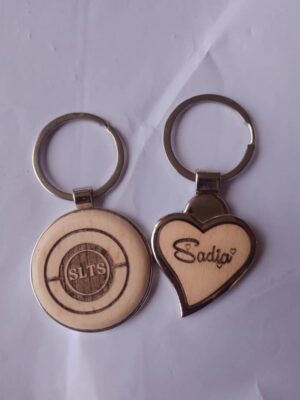 Porte clé de nom personnalisée en bois avec Logo