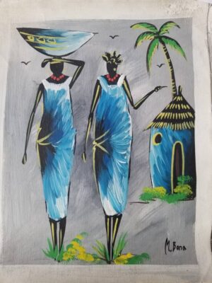 TABLEAU VILLAGE DEUX FEMMES
