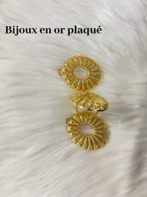 BIJOUX EN OR PLAQUE BOUCLE D'OREILLE ET BAGUE