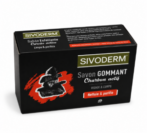 SIVODERM SAVON GOMMANT CHARBON ACTIF VISAGE ET CORPS 230g