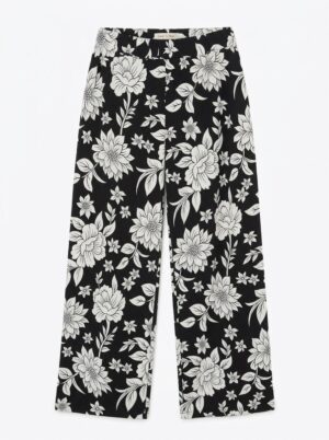 PANTALON NOIR FLEURIE