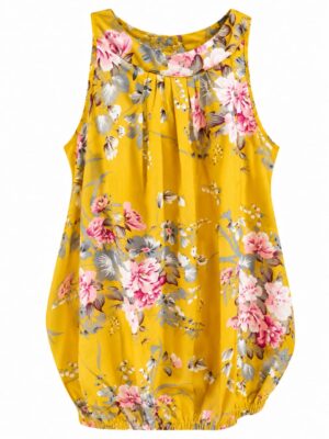 HABIT POUR FEMME HAUT JAUNE FLEURI XL