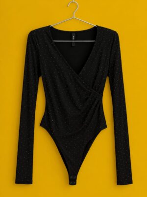 BODYSUIT NOIR MANCHE LONGUE