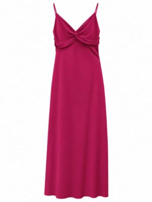 ROBE LONGUE MOULANTE ROSE FONCE