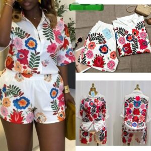 ENSEMBLE FLEURIE HAUT +SHORT