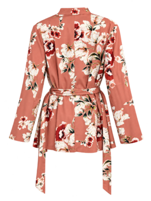 VESTE FLEURIE A CEINTURE